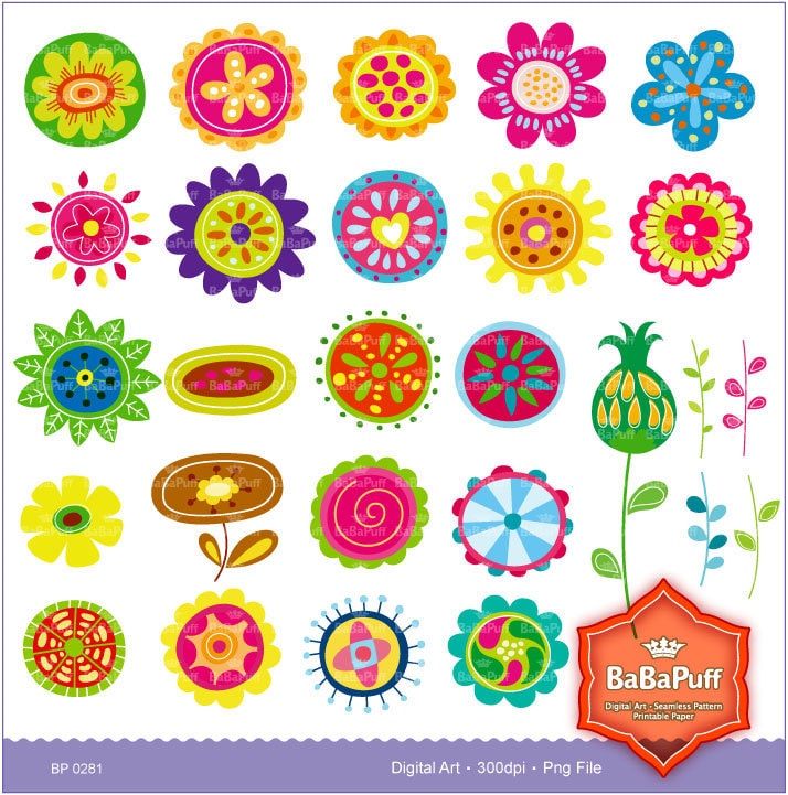 Flowers Clip art for scrapbooking wedding invitation card Personal and 