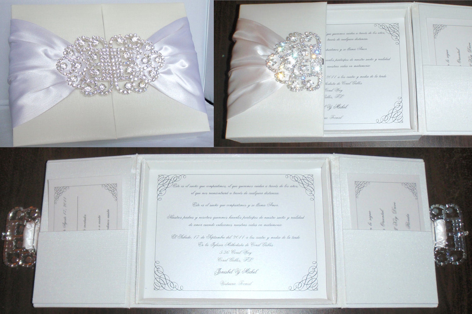 elegant wedding invitations with crystals