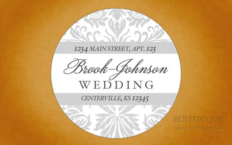 Wedding Address Labels Damask Beauty Select Your Colors From bohtieque