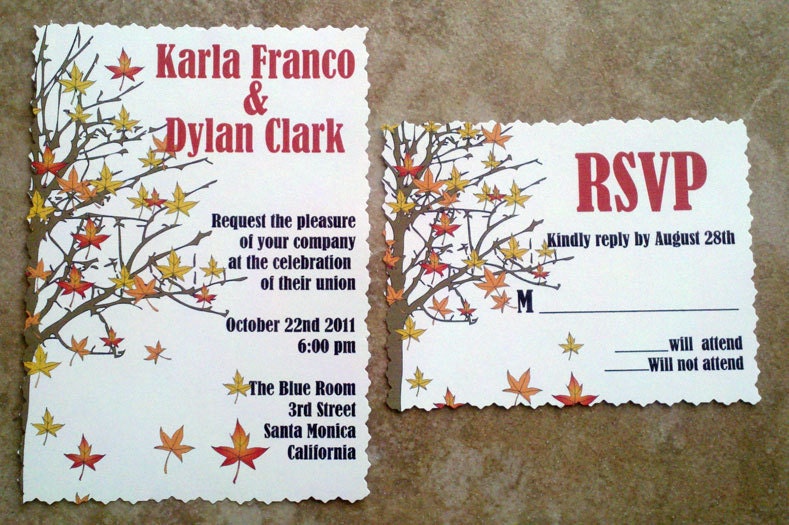 Fall Wedding Invitation Sample Set