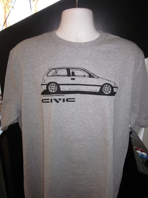 Honda Civic JDM EF Hatch Shirt 8891 Grey tshirt Grey SMLXL