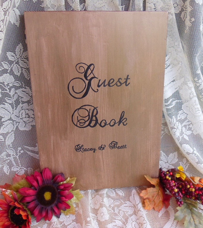 Rustic Wedding Personalized Rustic Fall Wedding Chalkboard Guest Book