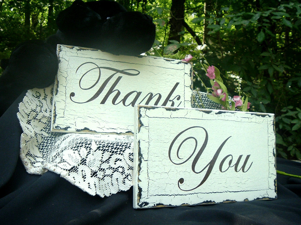 Thank You Wedding Signs Hand Painted Wedding Signs Two 12 x7 From tcart2010