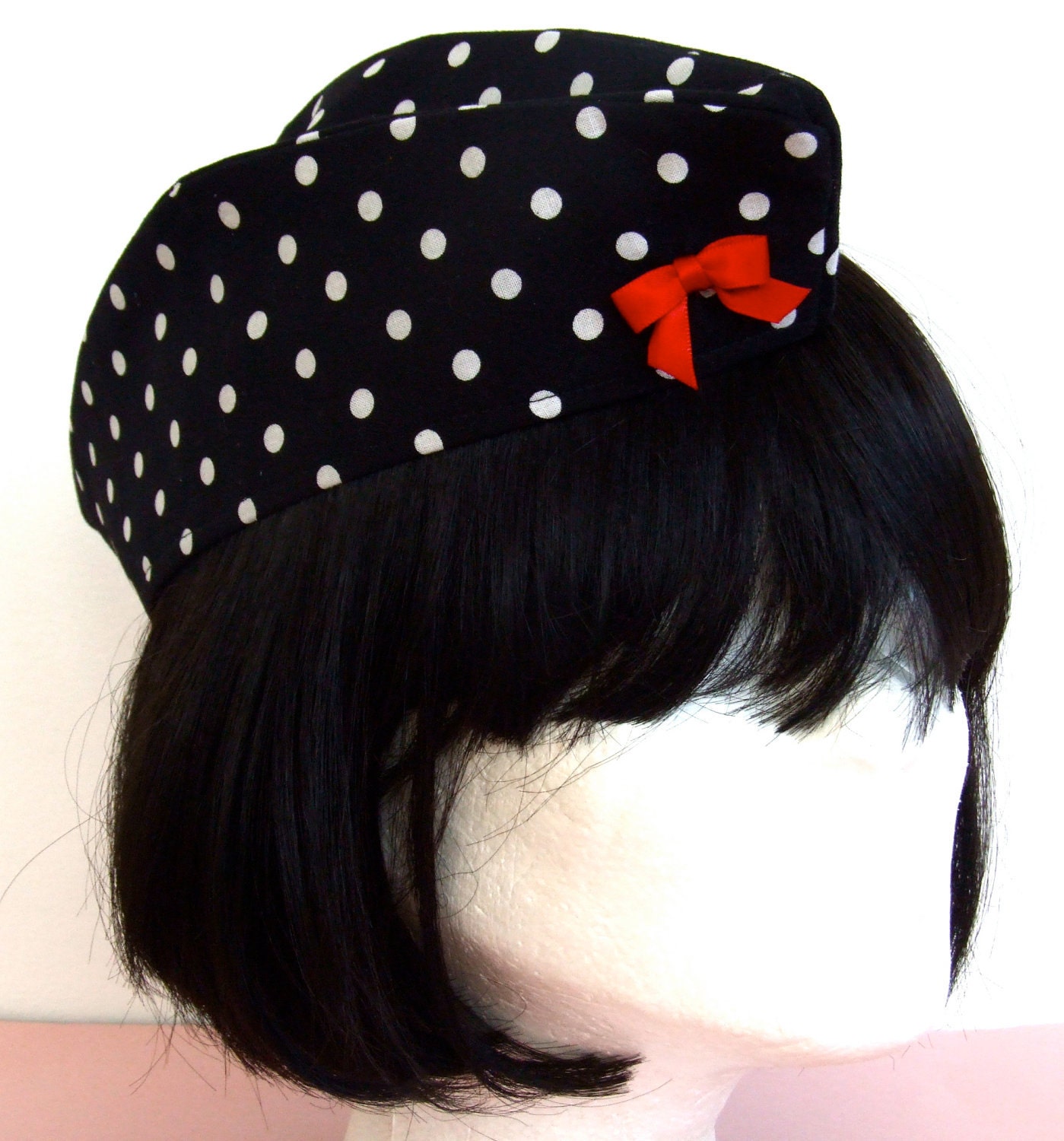 Rockabilly B W Polka Dot Pin