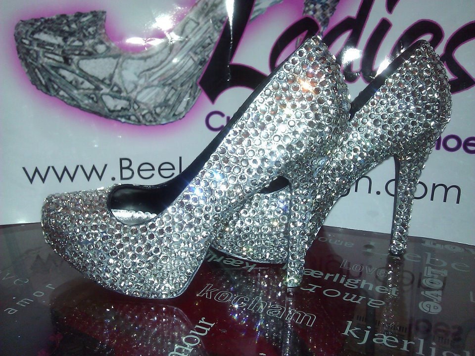 Heels Pumps Diamond Custom Wedding Shoes Glass Slipper