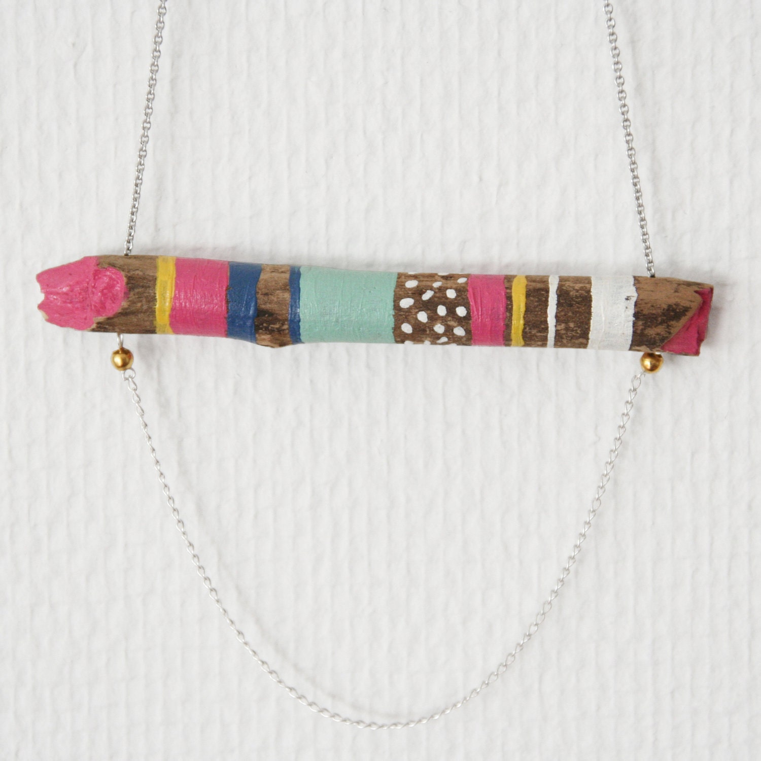 Wood connected necklace - Etsy - marukiko