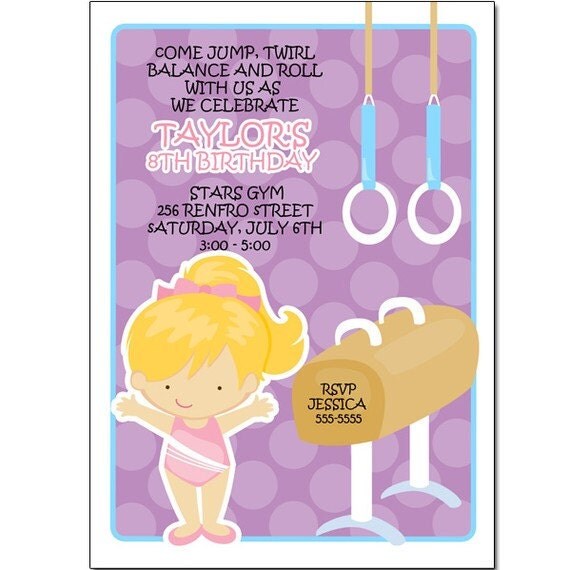 Gymnastics Girl with Polka Dot Background