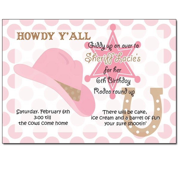 Pink Sheriff Invitation