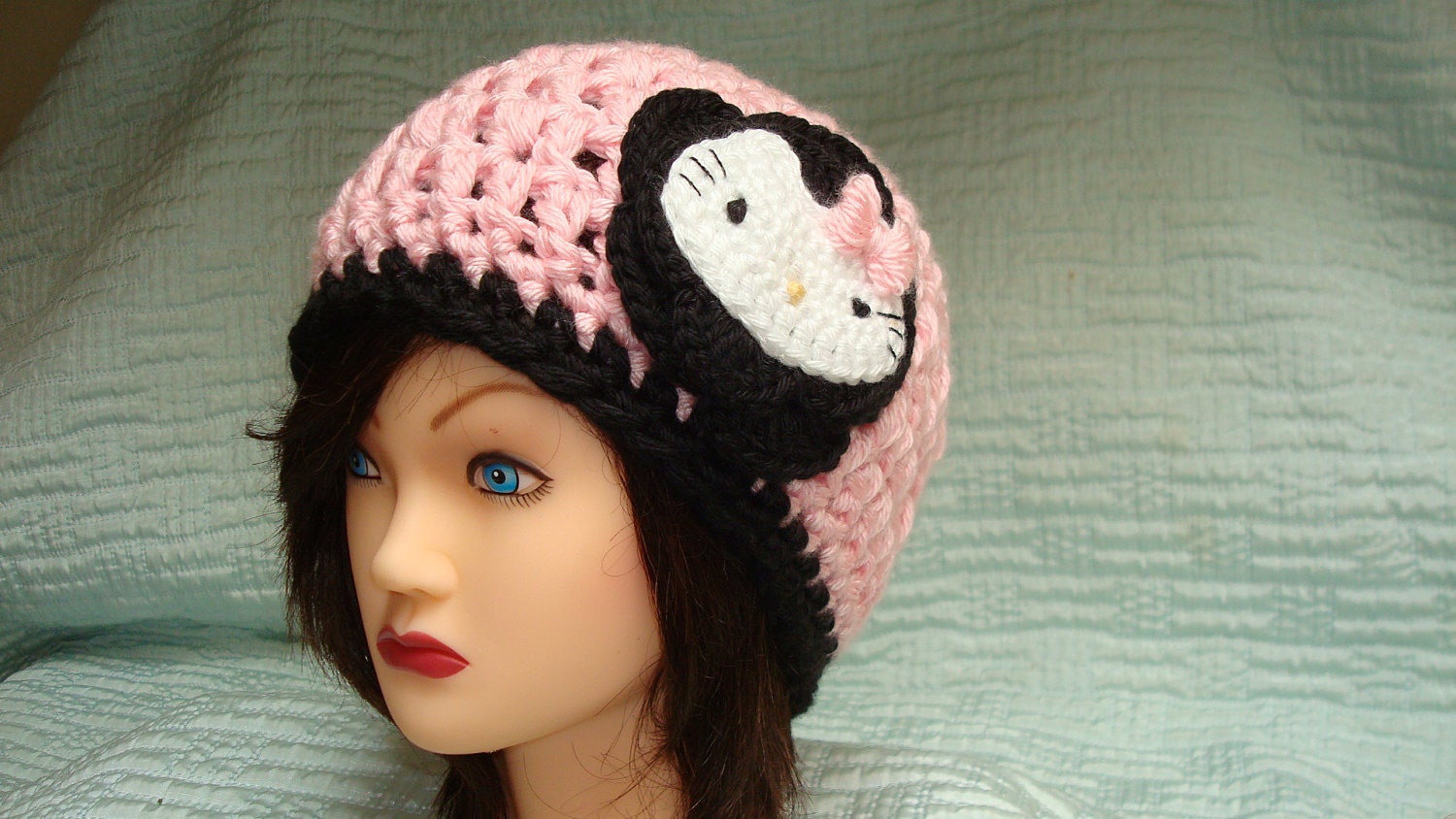 PATTERN crocheted Hello Kitty beanie hat in size of 5T - review