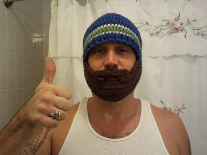 This is a handcrocheted beard hat sized for adults This is made to order 
