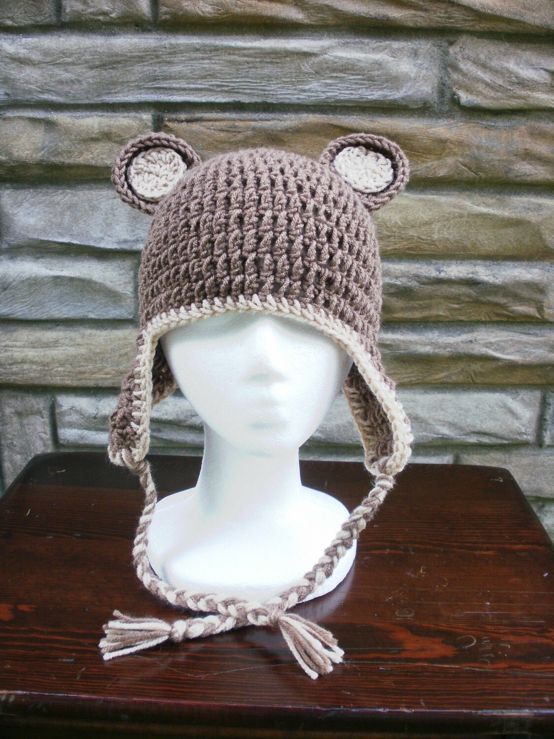 Mushy: Fuzzy browny goodness crochet earflap hat pattern