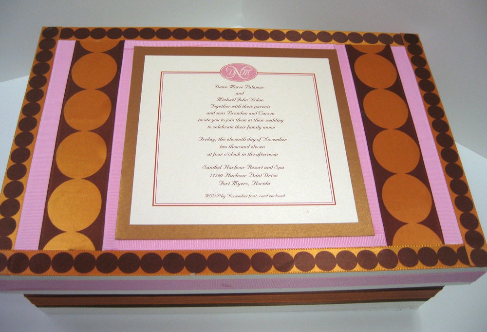 Wedding Invitation Memory Keepsake BoxCustom Made From RibbonMade