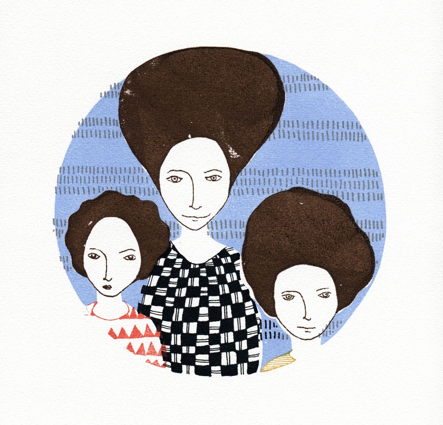 Big Headed Women gocco print by Ana Raimondo of Fric de Mentol Big Headed Women gocco print by Ana Raimondo of Fric de Mentol
