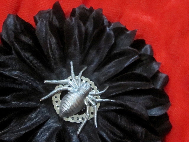 Handmade Silver Spider Hair Clip and Pin