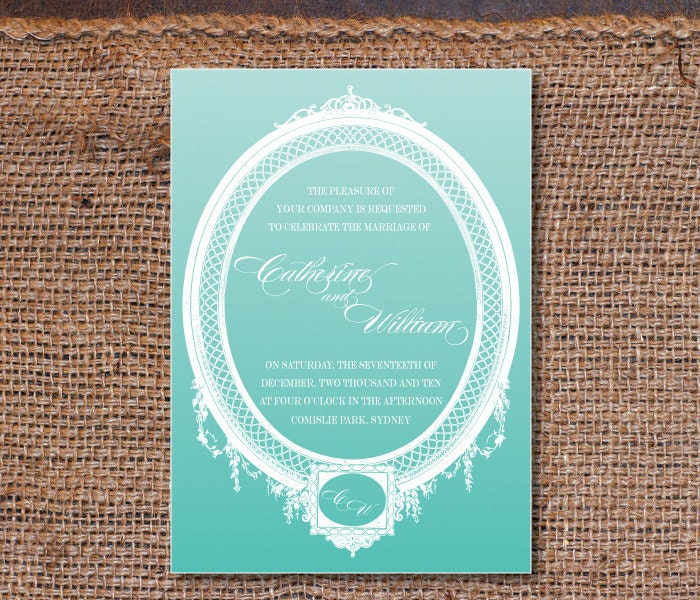 Vintage Wedding Invitations DIY Set printable Stylish Antique Frame
