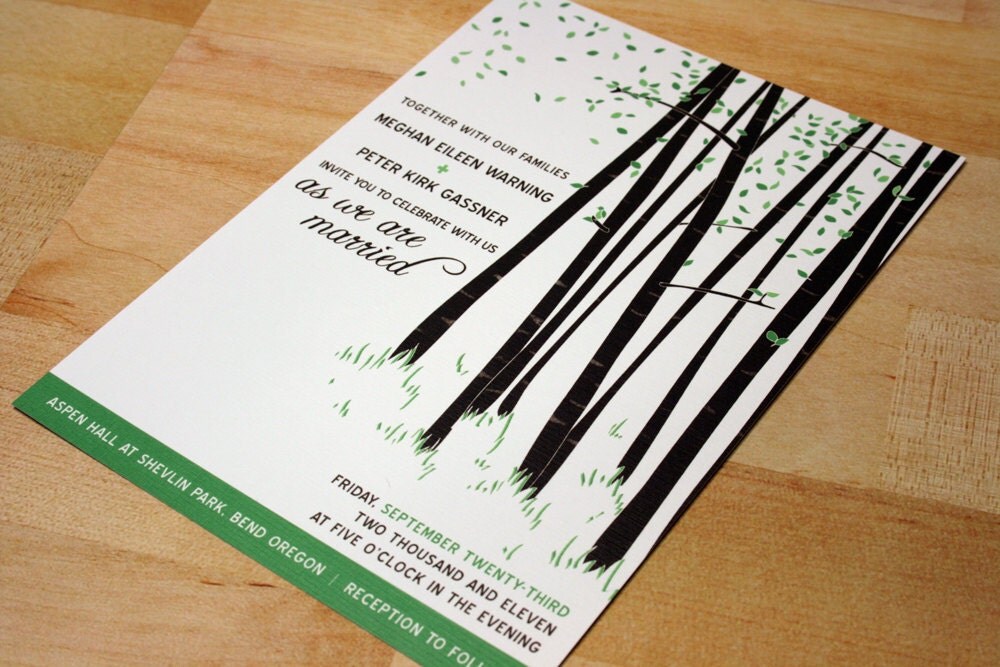 SAMPLE Forest Wedding Invitation From vohandmade