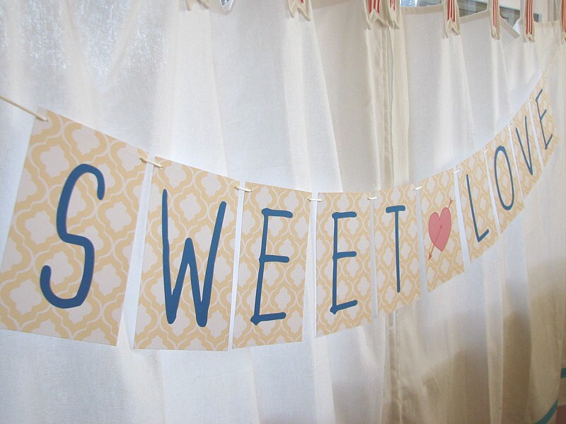 Love Letters Paper Garland Party Banner CHOOSE WORDING From Earmark