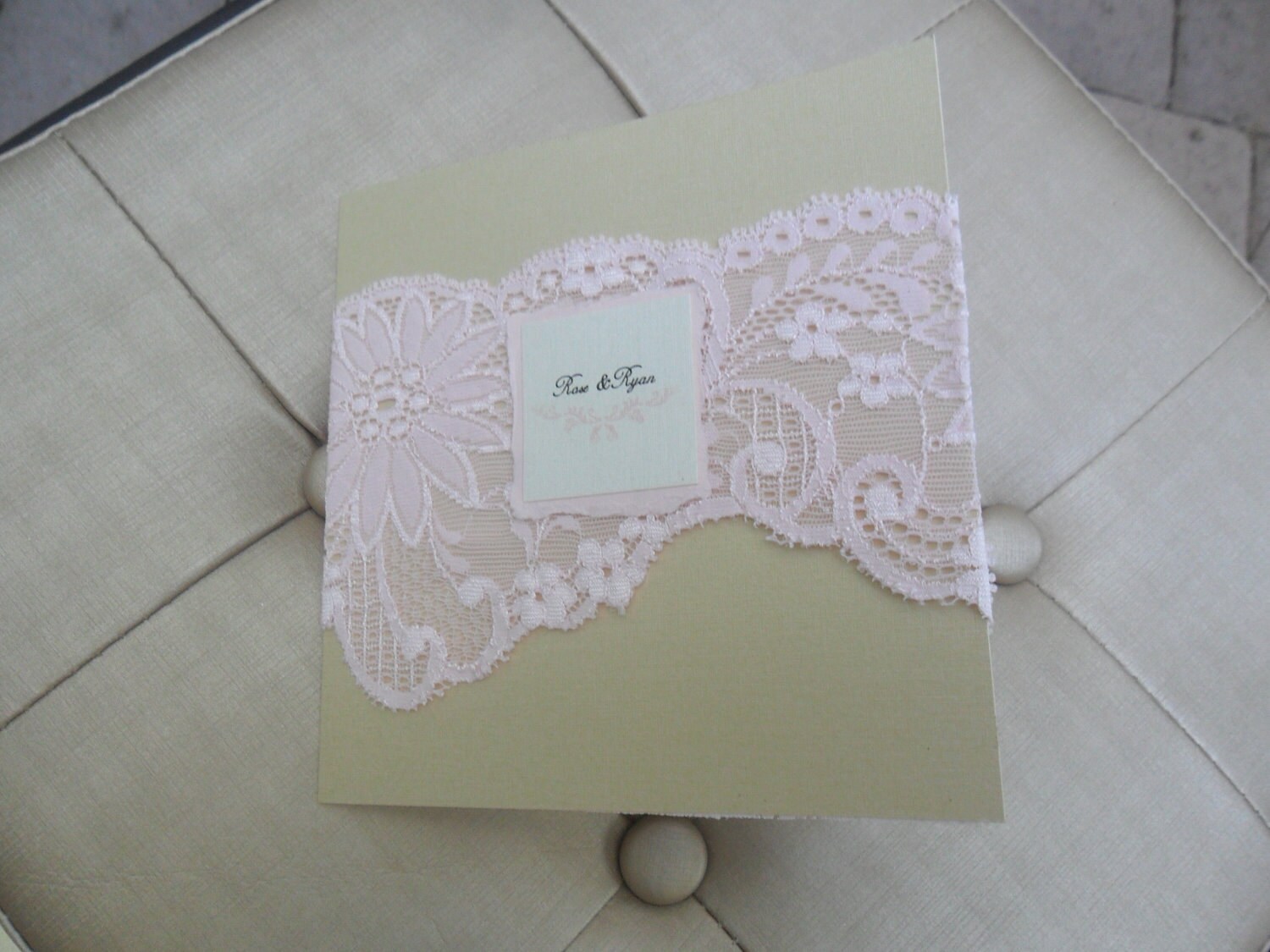 lace pocket wedding invitations