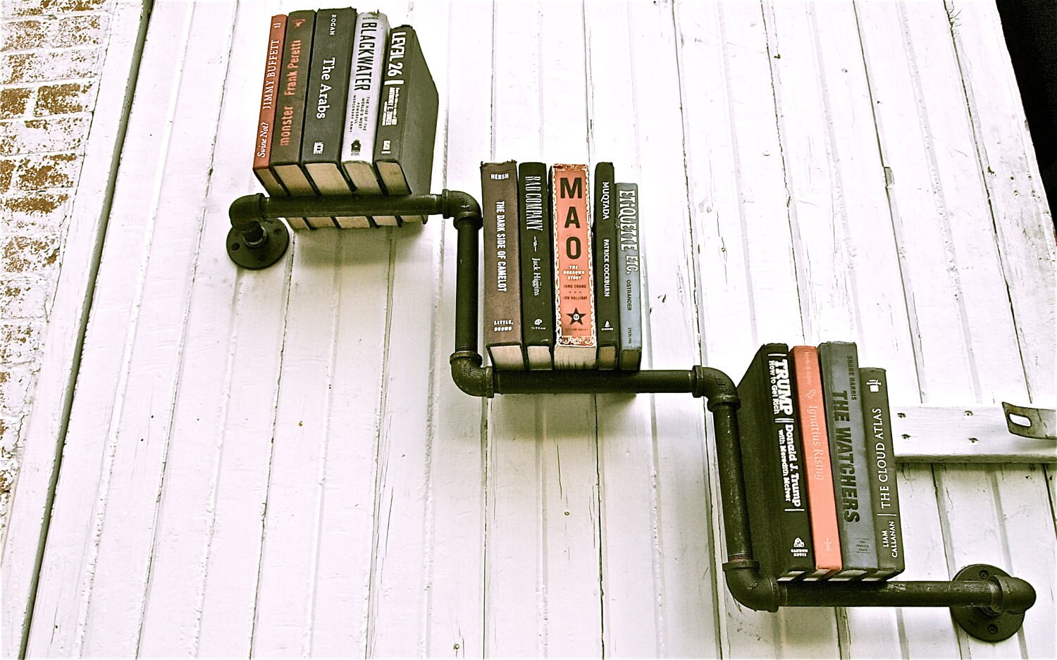Bookshelf Pair Industrial Pipe Mario Bros 1up