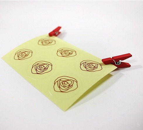 5sheet, Rose Transparent sticker 5sheet, Rose Transparent sticker
