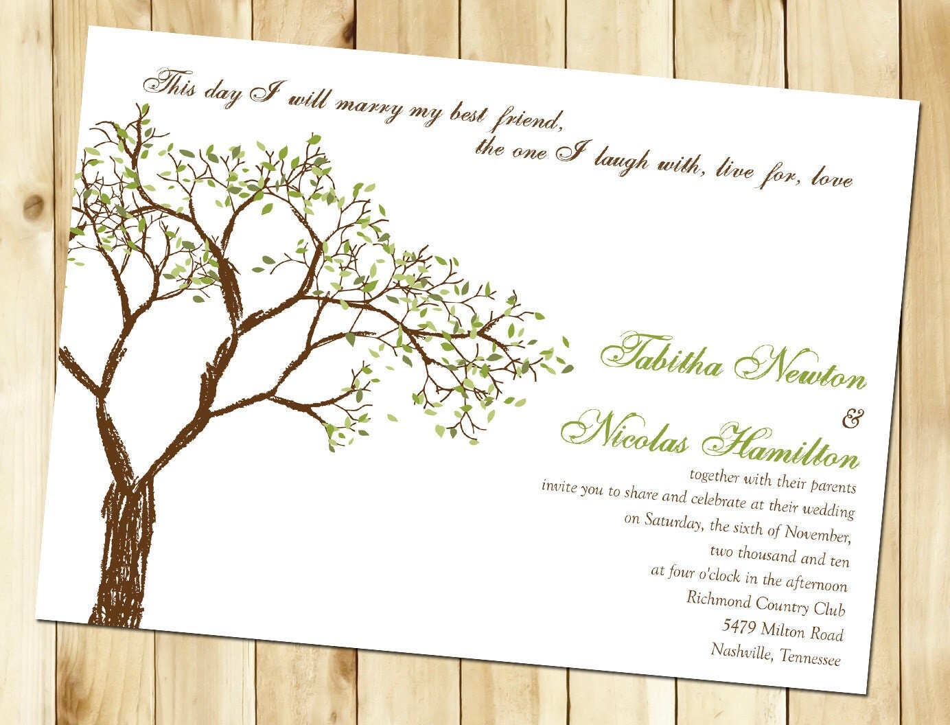 tree wedding invitations