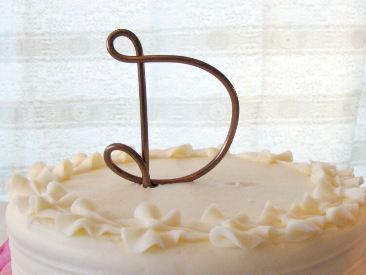 Custom Monogram Wedding Cake Topper Rustic Farmhouse Shabby Chic 