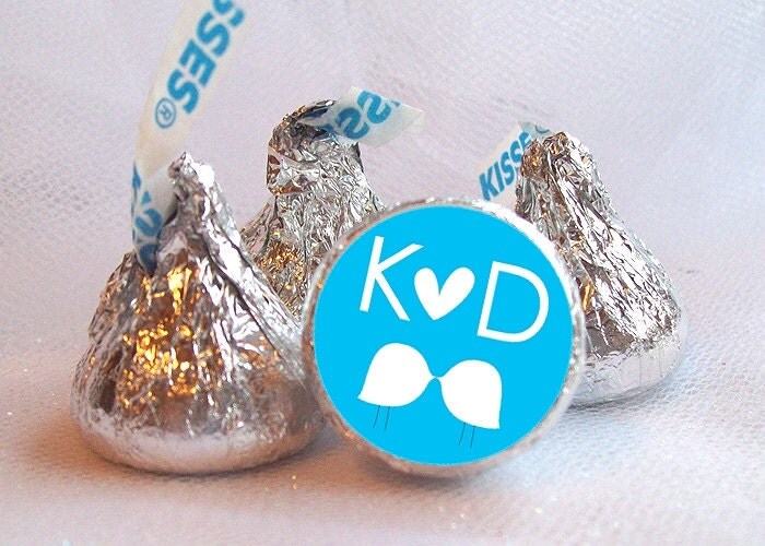 Hugs and Kisses Personalized Wedding Hershey Kisses Stickers Labels