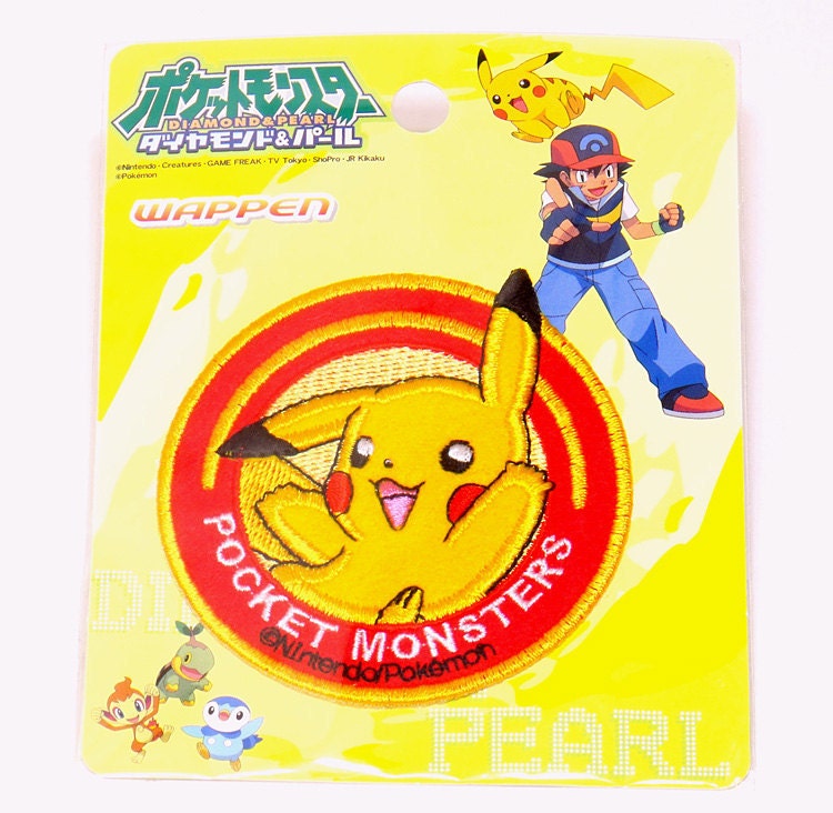 Pikachu Pokemon Pocket Monster Embroidery Patch Applique Emblem