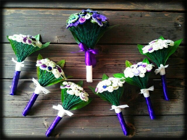 Bridal Button Bouquets Custom Wedding Sets From mybuttongardens