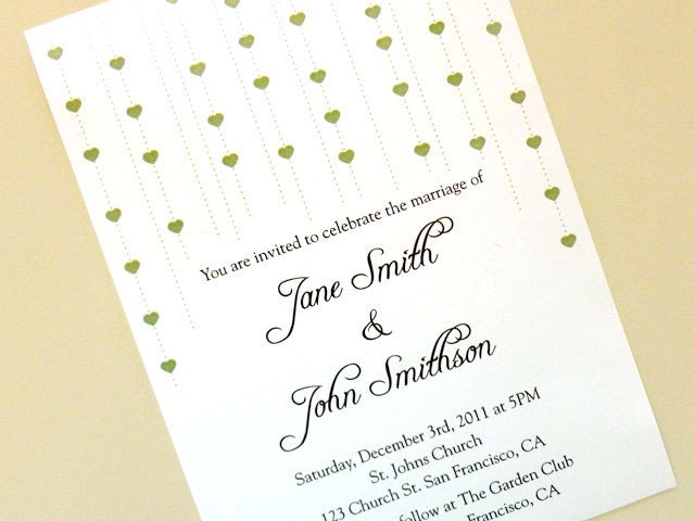 Printable Wedding Invitation String of Hearts From creotivo