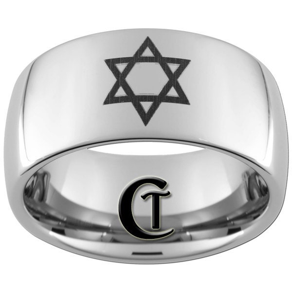Mens Wedding Ring Tungsten 10mm Jewish Design Ring Sizes 517