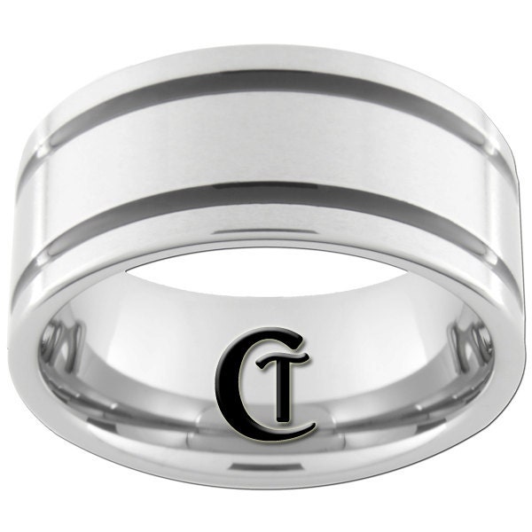 Tungsten wedding bands mens mm pipe enameled grooves design ring sizes