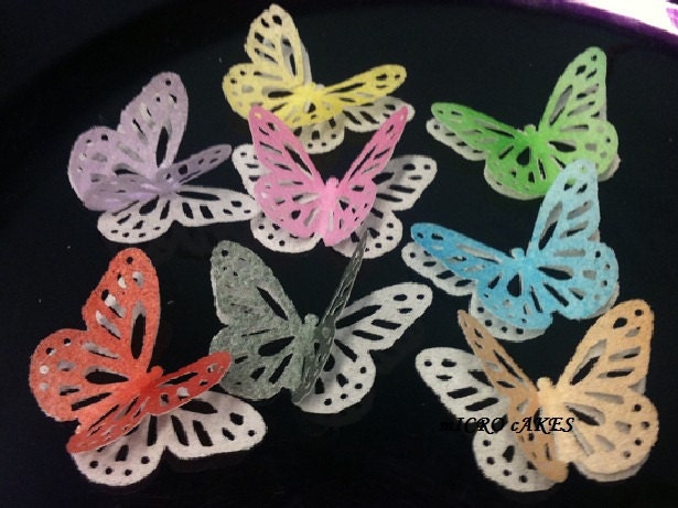 100 PC 50 PC 2 Layers Large Lace Monarch Butterfly For Cake Cupcake Cookie