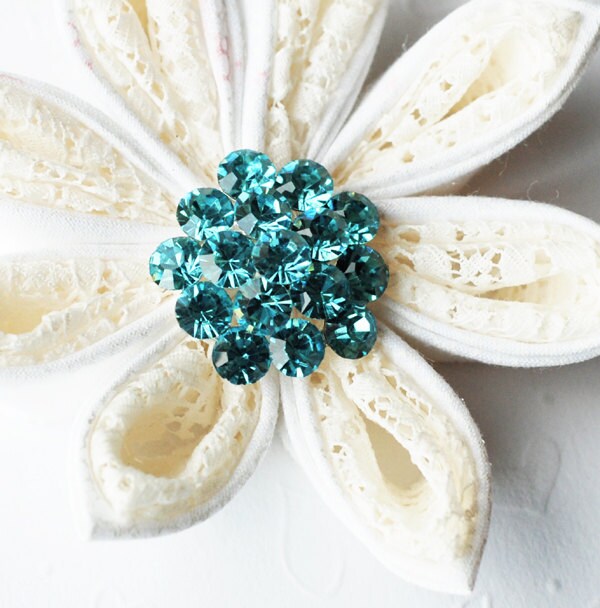 5 Rhinestone Button Tiffany Teal Blue Round 11 Diamante Crystal Hair 