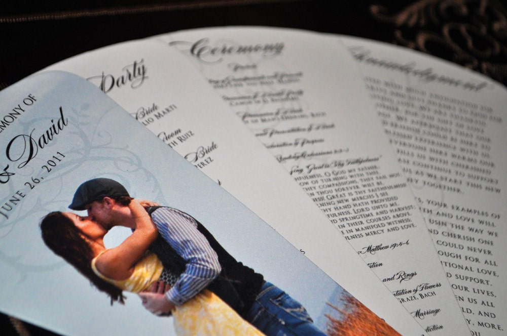 Wedding Programs Fan Wedding Programs with Custom Photo Cover