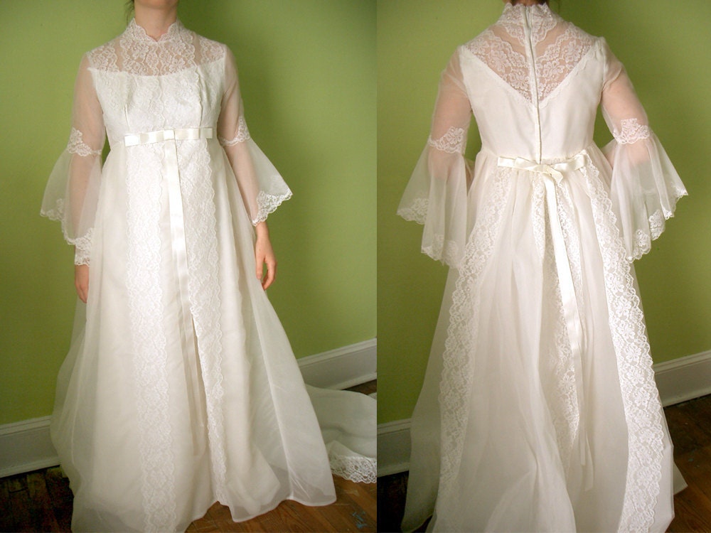 Bell Sleeve Wedding Dress