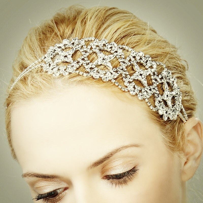 ALEXANDRA Bridal Headband SWAROVSKI Crystal Vintage Wedding Headband 