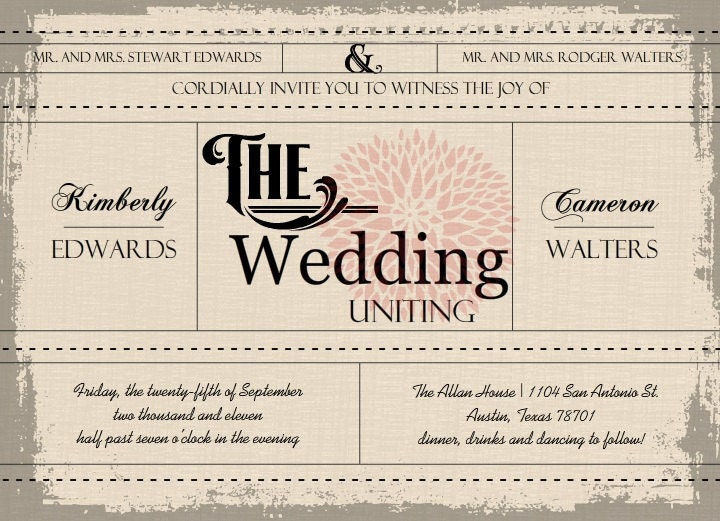 vintage homemade wedding invitations