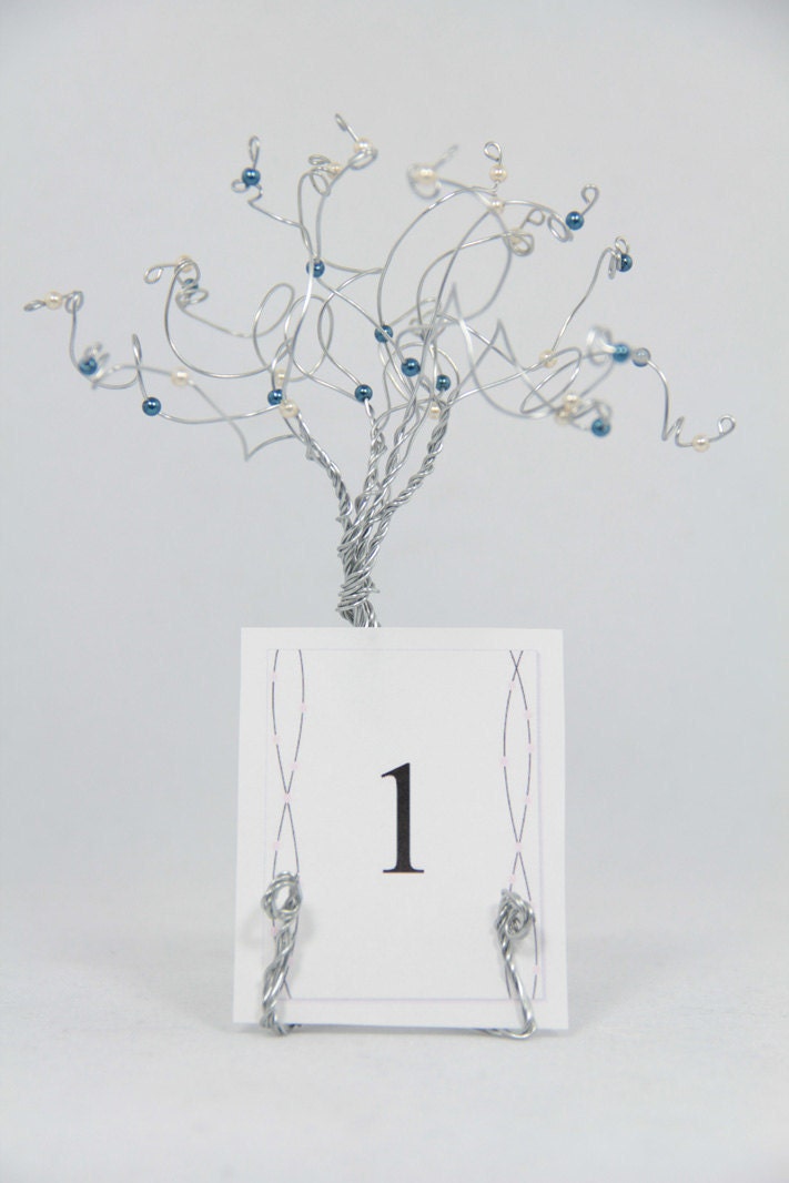 Wedding Table Number Holder Trees Custom Set of 5 in Your Wedding Colors