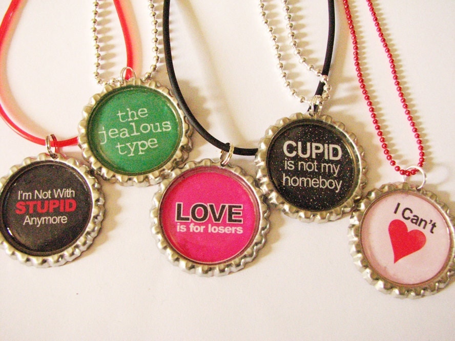 Bottlecap Pendant Necklaces - Jewels4Thought