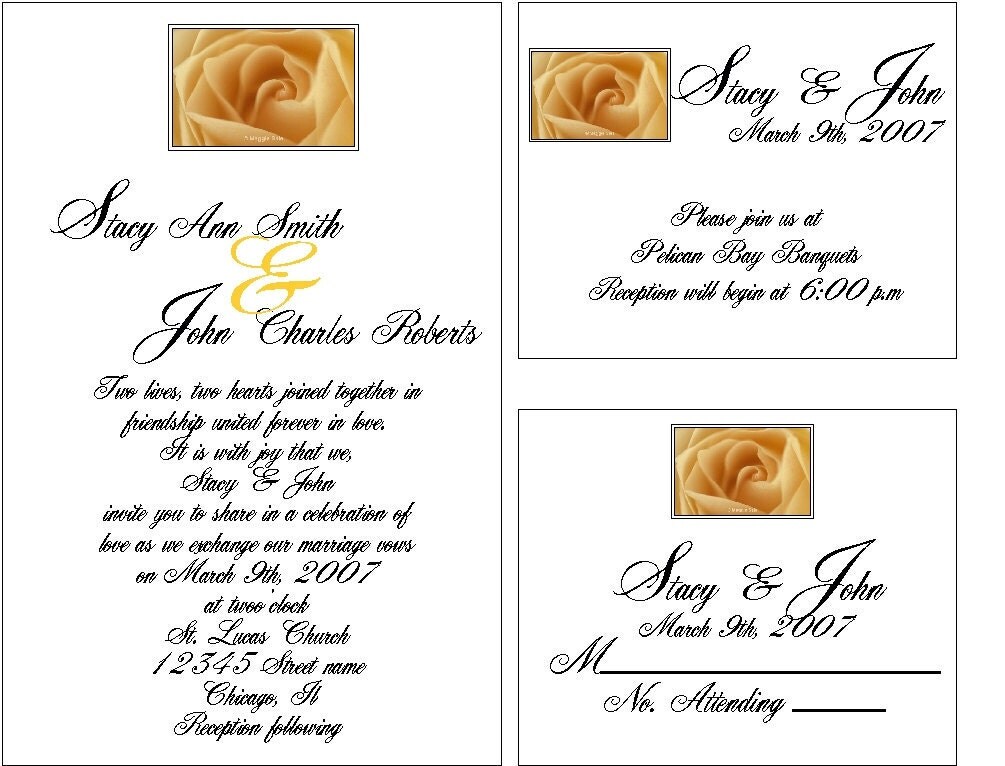 Beautiful rose theme Digital file wedding invitation Shower Invite