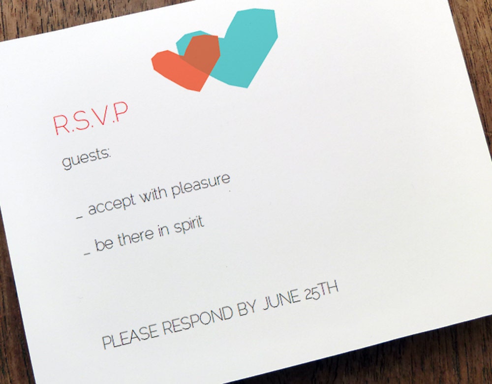Printable Wedding Response Card Two Hearts From empapers