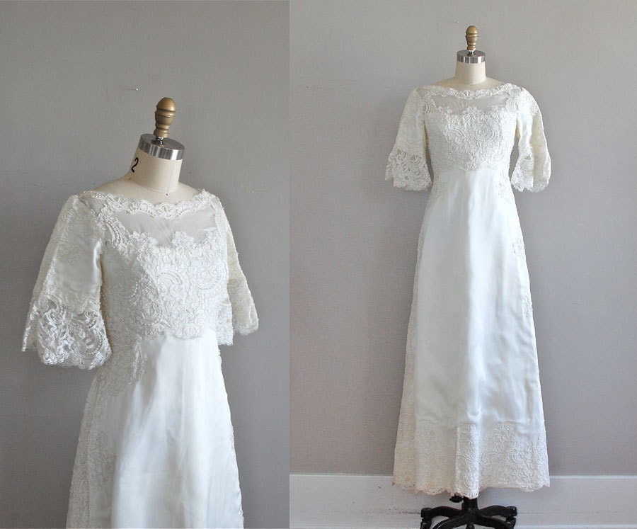 vintage wedding dress 1960s wedding gown Reina Blanca From DearGolden