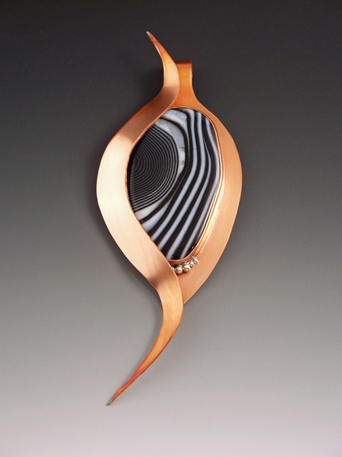 copper jewelry with agate center