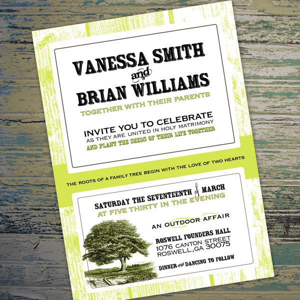 Fois Bois Outdoor Wedding invitation DIY Printable