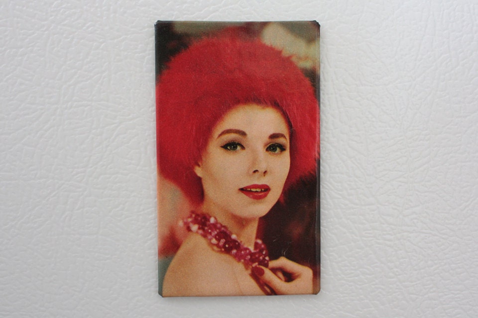 1960s Fashion Magnet Retro Sixties Fashion Model Magnet made from Vintage 
