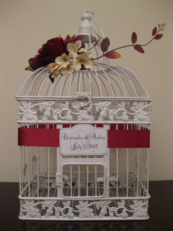 White Bird Cage Wedding Card Holder Wedding Card Holder Birdcage Wedding 