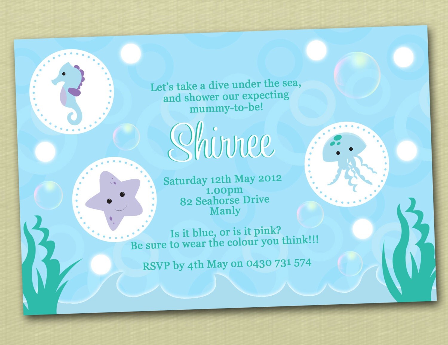 The Sea Baby Shower Invitations by deezeedesign - under the sea baby ...