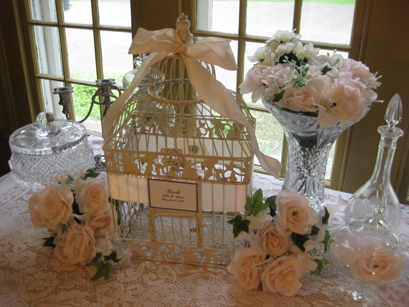 Antique White Bird Cage With