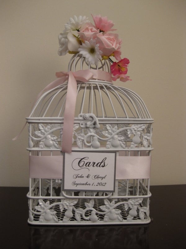 White Bird Cage Wedding Card Holder Wedding Card Box Holder Birdcage 